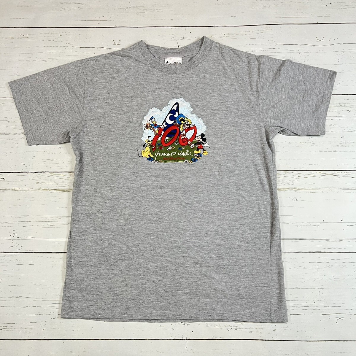 Vintage Walt Disney World 100 Years of Magic Grey T Shirt Mens