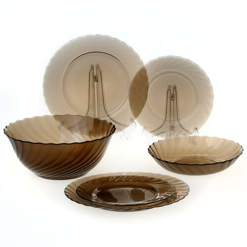 19pc Luminarc Ocean Eclipse Dinnerware Set Glass Dinner Service Set - Picture 4 of 6