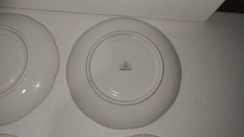 Limoges China Hand Painted Floral 4 Saucers Pink & White Flowers 6.5", lot of 4 - Picture 10 of 12