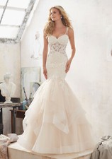 Brand New Mori Lee Marciela Sleveless Tulle Spaghetti Straps Gown Style 8118 
