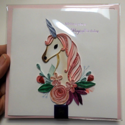 1 Niquea.D Card Quilling Happy Birthday Wishing You a Magical Birthday Unicorn