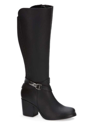 botas de piel altas de mujer negro ANDREA