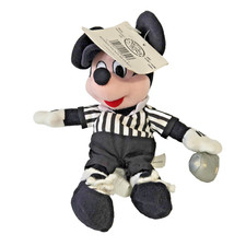 Disney Store Bean Bag Plush Referee Mickey Mouse 9 inch w Tags