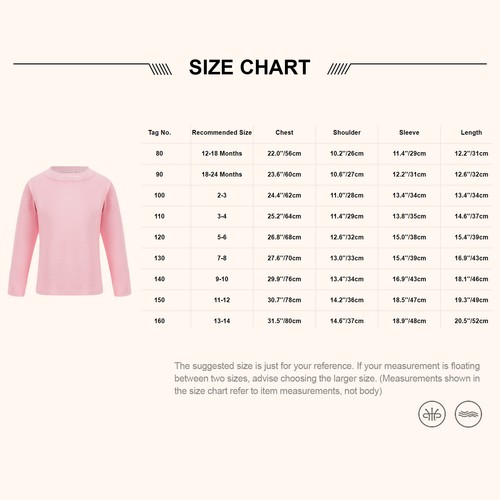 Kids Girls Top Basic Tops Fall Shirt Slim Fit Undershirt Winter T-Shirt School - Picture 37 of 67