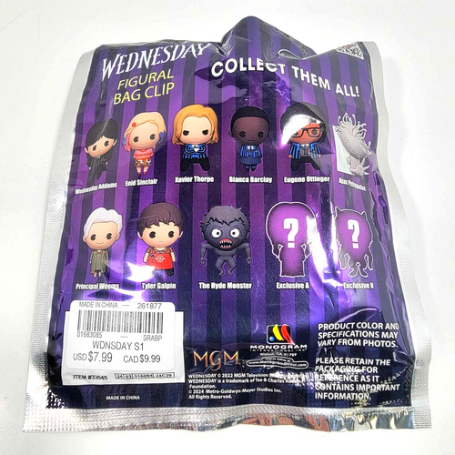 Wednesday Addams Family Figural Bag Clip Series 1. YOU CHOOSE - Picture 2 of 8