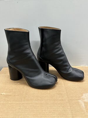 MAISON MARGIELA TABI SPLIT TOE HEEL BOOTS BLACK EU 40 /US 10