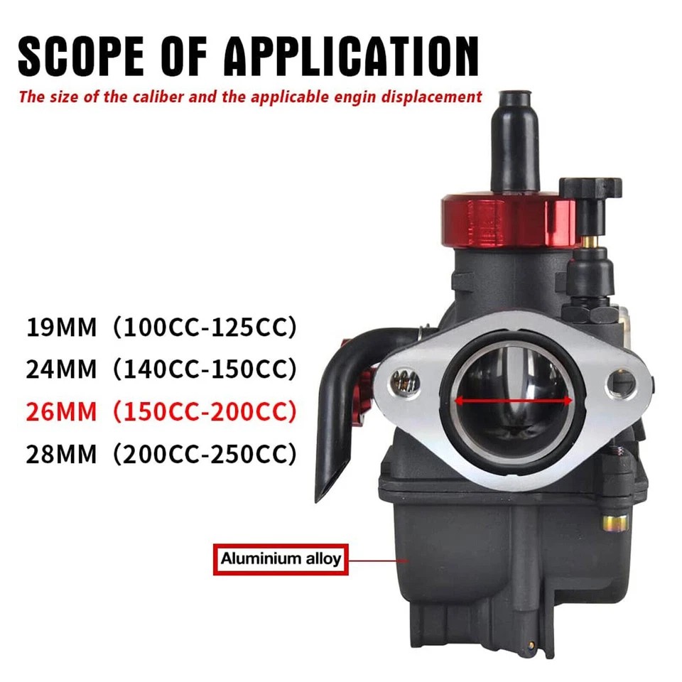 NIBBI PE 26mm Race Carburetor For Honda XR200 1980-84 XR200R 81-02 Dirt Pit Bike - Image 3 of 4