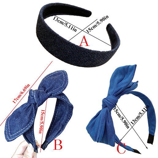 Womens Denim Knotted Headbands Jean Headband Hair Band Stylish
