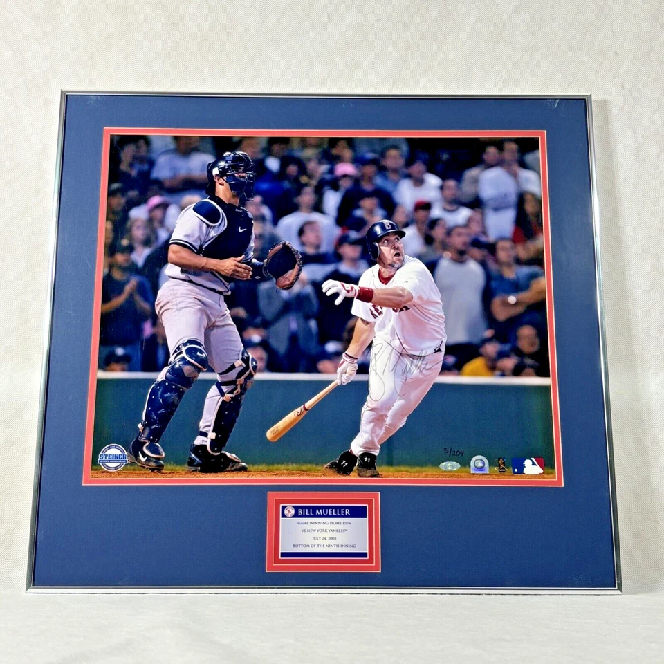Foto firmada por Bill Mueller 2004 Walk Off Home Run vs Yankees 16x20 Steiner enmarcada Foto 3 de 4