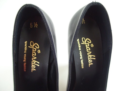 SPARKLE LADIES SHOES PURPLE POINTED TOE SIZE 5.5 LEATHER FORMAL HEELS CLOSED - Picture 4 of 14