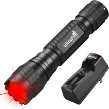 Red LED Flashlight, 10W Single Mode Red Light Flashlight for Night, High Power