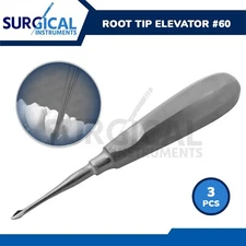 3 Dental Tooth Surgery Straight Spade Concave Root Tip Elevator #60 German Grade