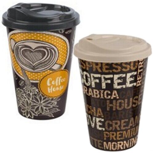 2x Kaffeebecher Kaffee-Becher Coffee Mug To Go, mit Verschlussdeckel, 500 ml - Photo 1/11