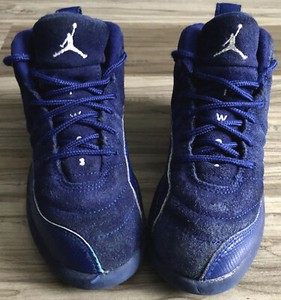 Air Jordan 12 Xii Retro Deep Royal Blue Suede Toddler Size 12c 400 Ebay