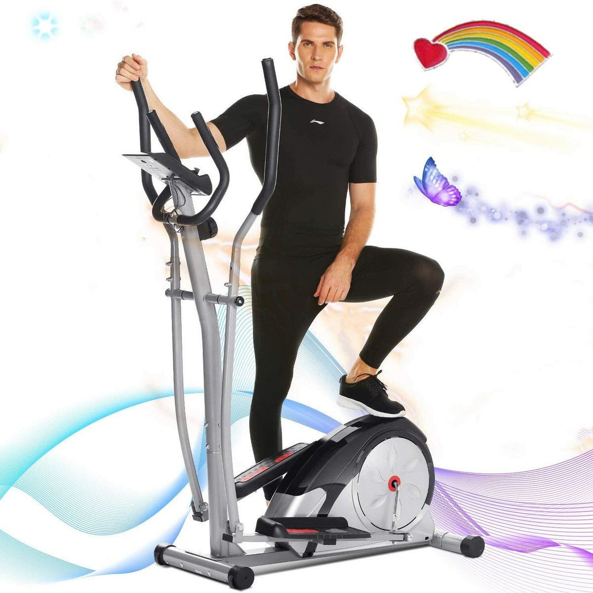ANCHEER Magnetic Elliptical Exercise Fitness Training Machine Home