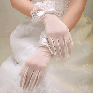 White-Short-Wedding-Gloves-Bride-Beaded-Lace-Formal-Evening-Party-Glove-Stock