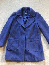 Kaleidoscope Wool Blend Airforce Blue Textured Lined Jacket. Pockets. Size 10