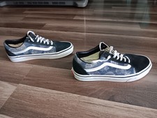 Vans Old Skool Wireframe Skulls Blue Black Skate Unisex Skate Sneakers M6/W7.5