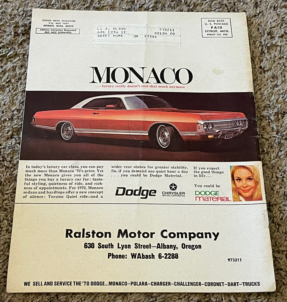 Mopar February 1970 Dodge News Magazine | eBay