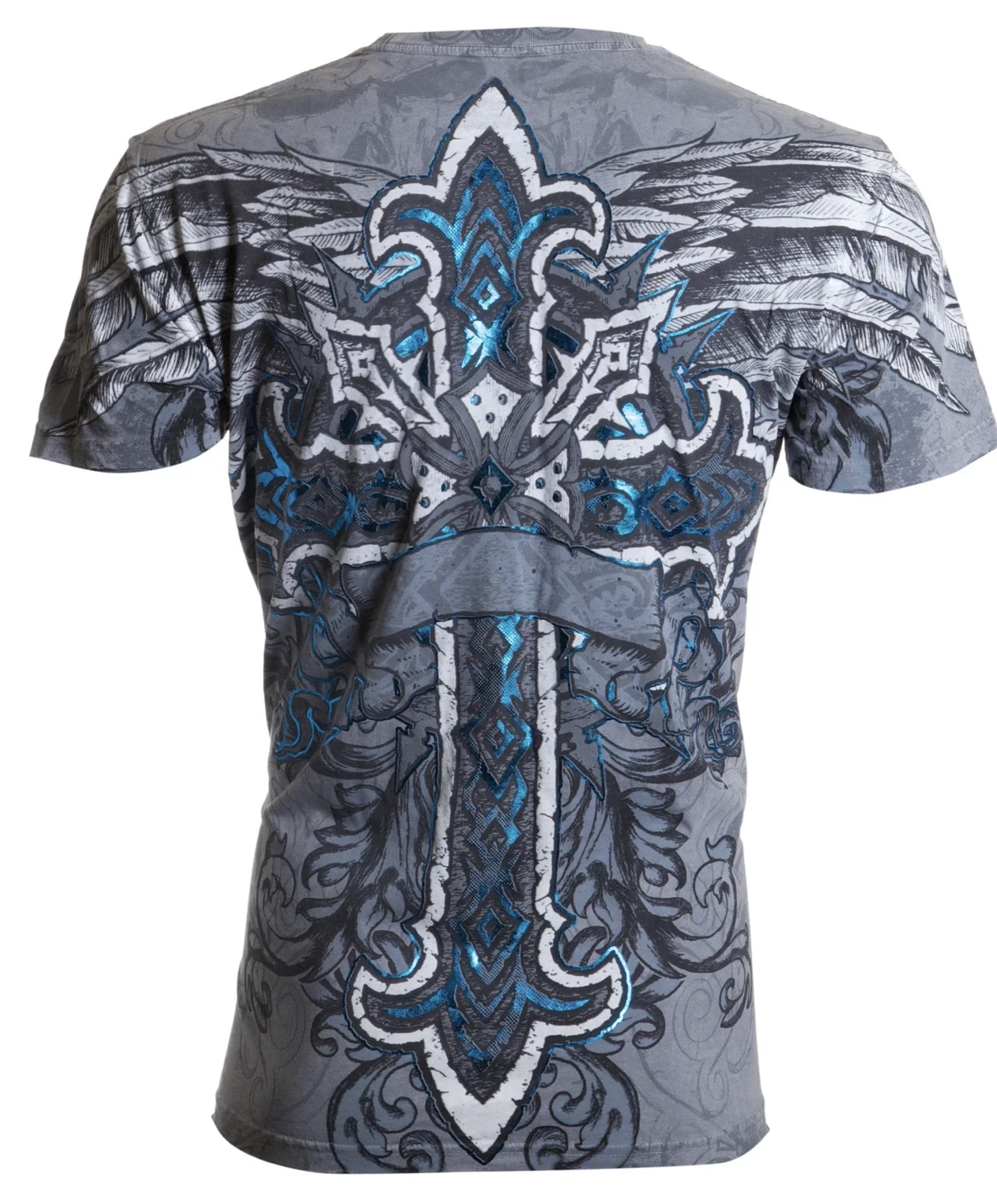 Archaic Affliction Men's T-Shirt Short Sleeve RED FLAG Cross Biker Grey
Opens in a new window or tab