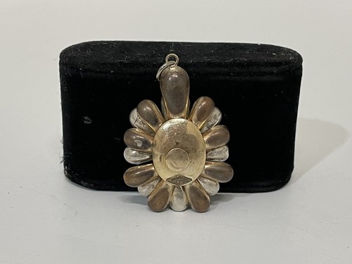 Vintage Louis Stern L.S. Co. ~ 10K GF & Sterling with Rhinestone Flower Pendant - Picture 3 of 8