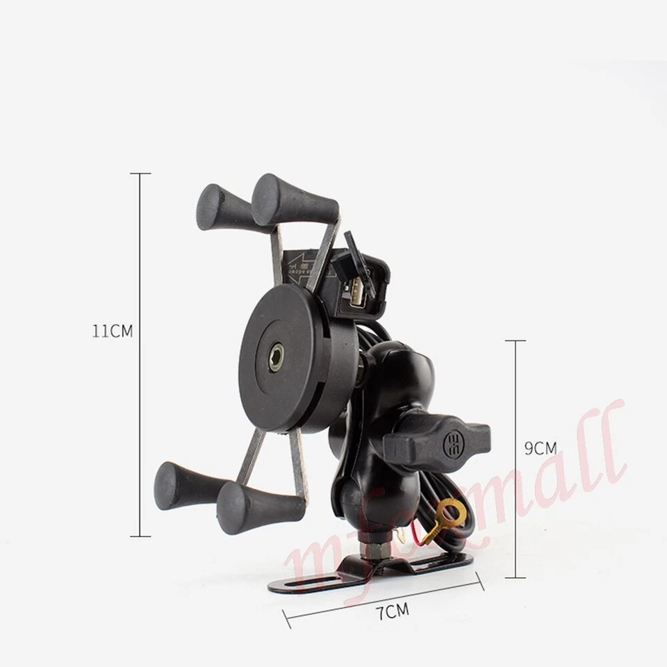 Universal Motorcycle Motorbike Bike Handlebar Mobile Phone Holder Bracket Mount - Image 3 of 4