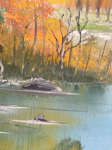 Original Oil Painting Country Landscape Vintage By Pete - Picture 7 of 9