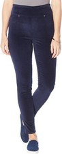 DG2 Diane Gilman Stretch Velvet Comfort Ultra Skinny Jean NAVY M NEW 905