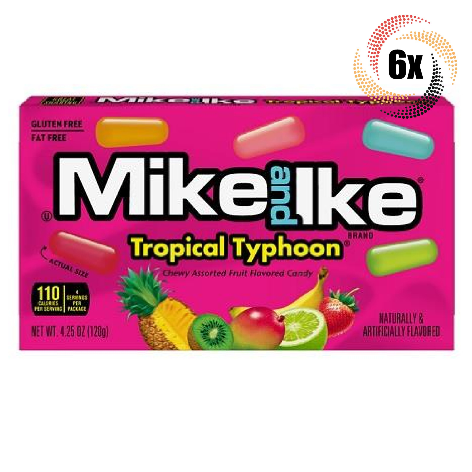 6 упаковок Жевательные конфеты со вкусом тропического тайфуна Майк и Айк 425 унции 4390₽