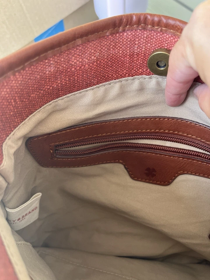 Шерстяная кожаная сумка через плечо LUCK BRAND богемное хиппи редкая Cooper красная - Изображение 4 из 4