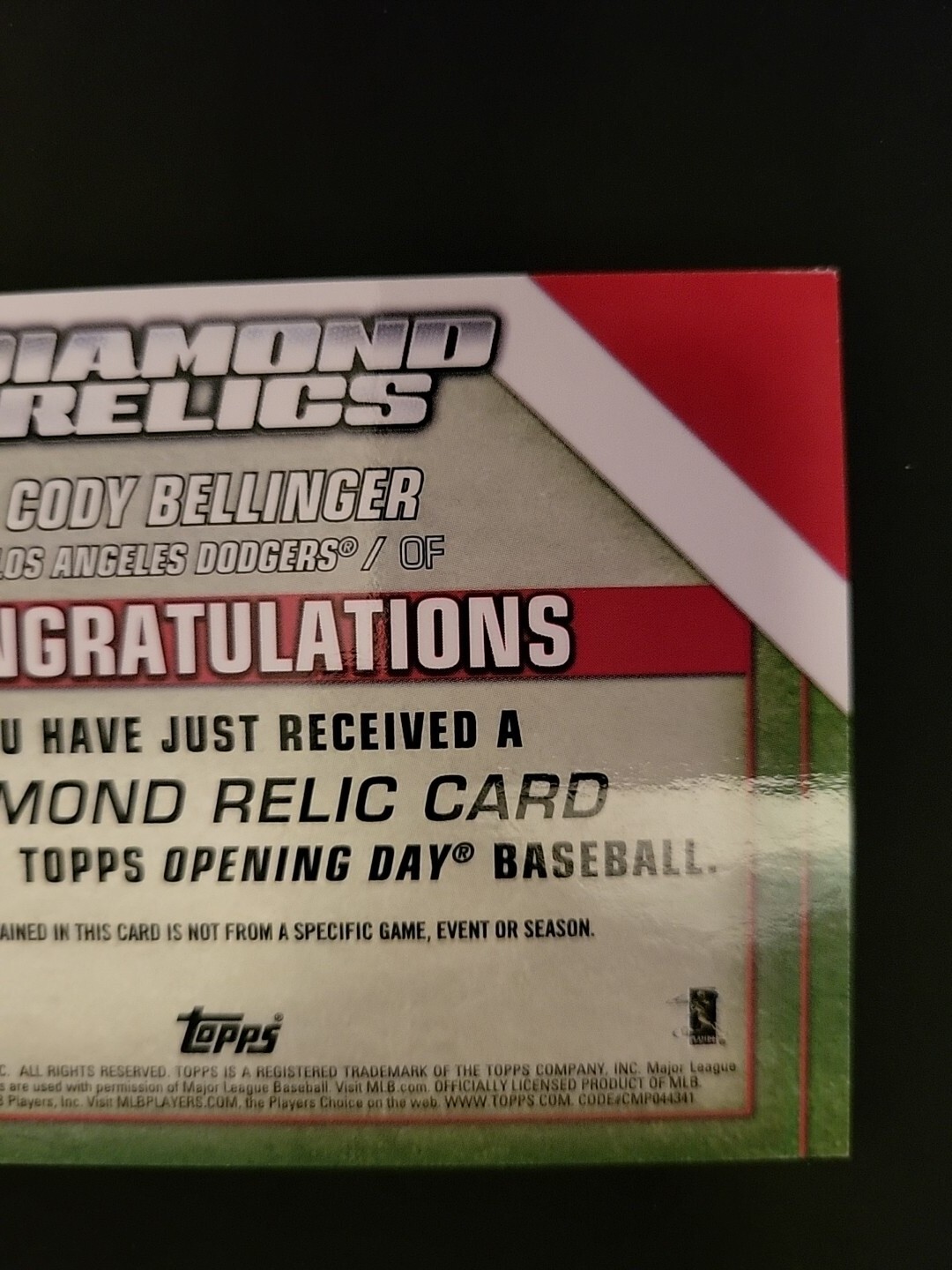 2021 Topps Opening Day Diamond Relics Cody Bellinger DRCB Dodgers Dirt eBay