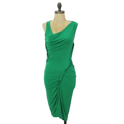 ATLEIN Leger Mini Dress FR 40 (Fits S or M) Cowl Bodycon Green Party EUC B9