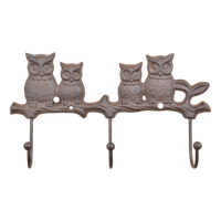 Esschert Haken Eulen Aus Gusseisen Und Metall, 27,2 X 5,8 X 15,7 Cm TT198