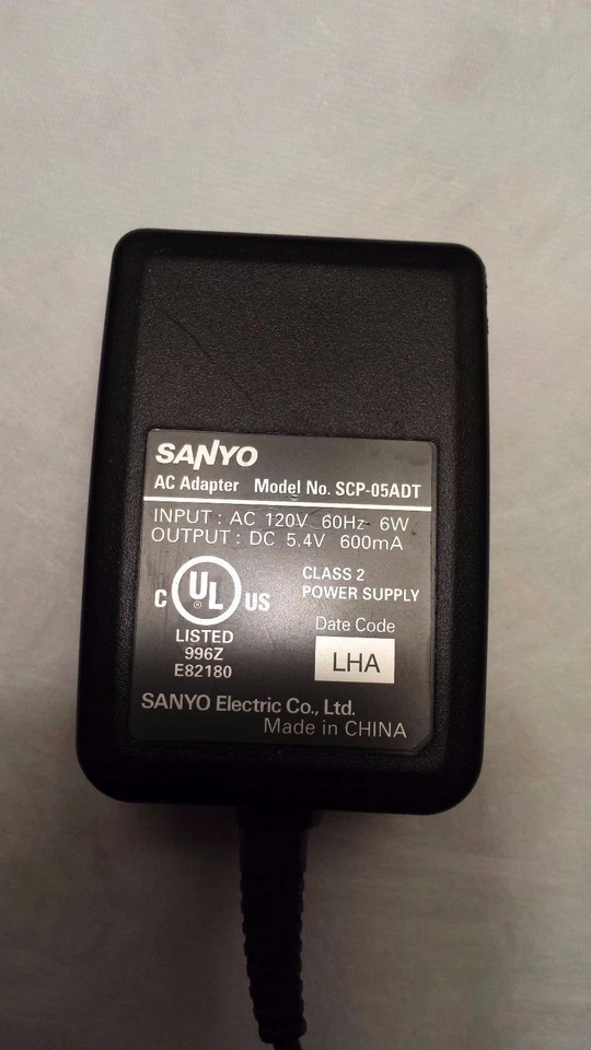 Adaptador CA Sanyo Modelo No. SCP 05ADT sin probar como está Foto 4 de 4