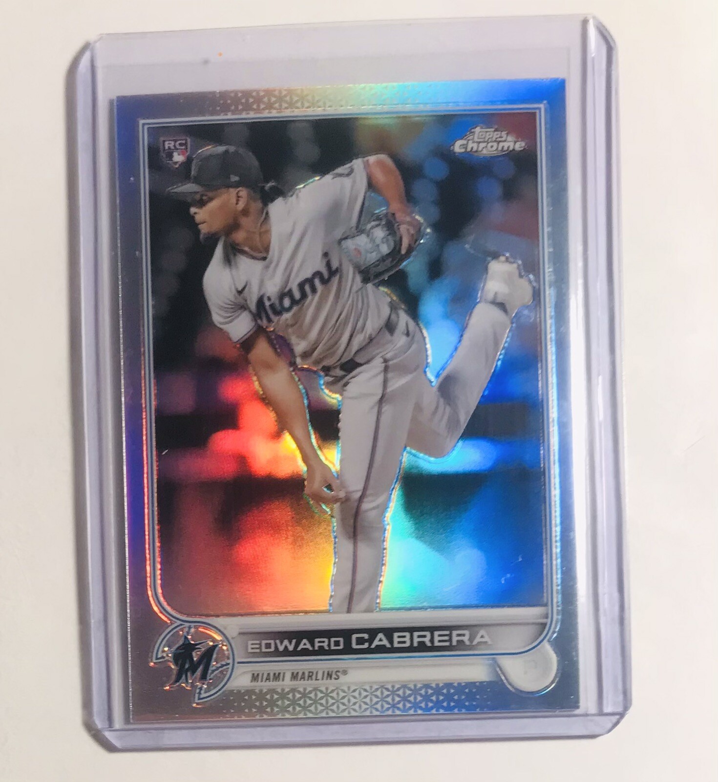 2022 Topps Chrome #64 Edward Cabrera RC Rookie Refractor Miami Marlins