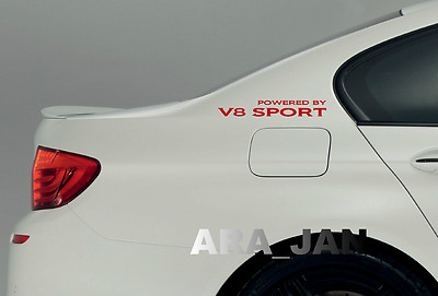 Powered by V8 SPORT Racing Vinyl Decal speed car emblem logo sticker ...