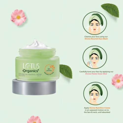 Lotus Organics Divine Nutritive Crème SPF 20 (50gm) - Picture 3 of 4