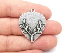 Branch Leaf Heart Charms Plant Nature Dangle Pendant jewelry Accessories G28475