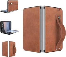 PU Leather Back Cover Hard PC Holder Protective Case For Microsoft Surface Duo