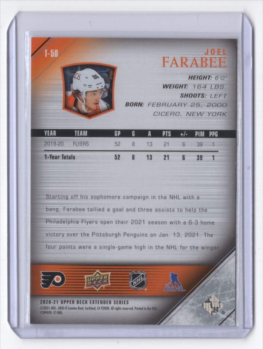 2020-21 Upper Deck 2005-06 Tribute Joel Farabee Philadelphia