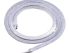 18K White Gold Filled Hypoallergenic 16inch 5mm Flat Snake Choker Chain Necklace