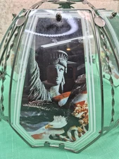 Vtg OK Lighting touch lamp glass panels Set of 6 Panels Statue Of Liberty, Eagle