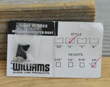 Williams Rear Sight Blade RADII .375 U Style (NOS)