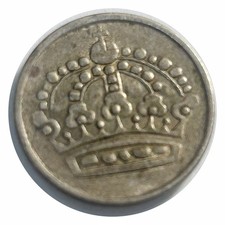 1957 SWEDEN 25 Öre Gustaf VI Adolf Silver coin  High Grade