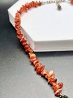 Vintage 925 Sterling Silver Carnelian / Turquoise Beaded Necklace 16.5”-18” Adj — photo 5