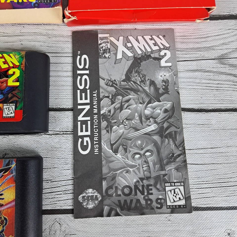 Sega Genesis Game X-men 2 Clone Wars Complete In Box Holo & X-Men Cart Only - Image 4 of 4