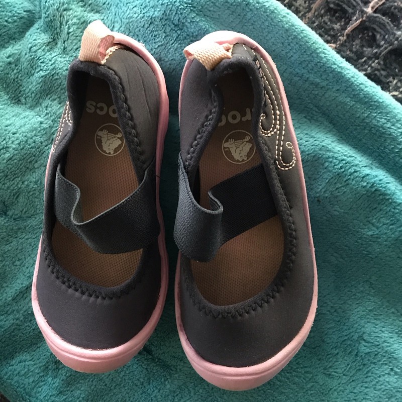 Crocs Duet Busy Day Shoes Kid Pink Navy Slip On Mary Jane 15353 Girls Sz 8
