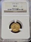 1910 US 2 1/2 Indian Gold Piece NGC MS61