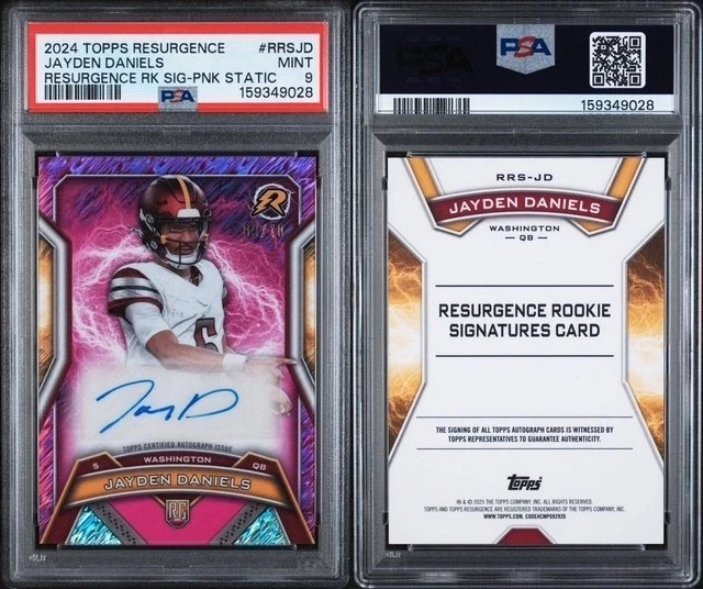 Football Pack - Jayden Daniels Rookie Auto Pink /10 PSA 9 - 75 Pack Series