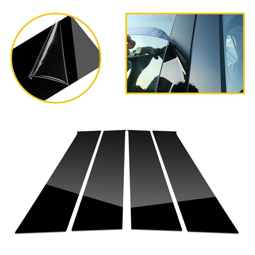 4/8X For Ram Cab 2009-2018 Crew Dodge Cab/Quad Black Pillar Gloss Post Decal USA thumbnail 10